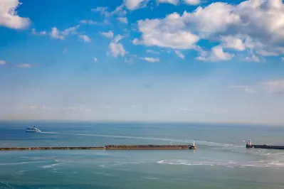 We will cross the English Channel by Ferry.